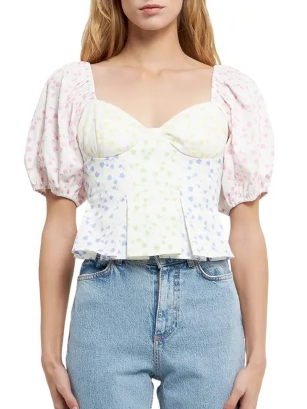 English Factory NWT Pastel Floral Crop Top
